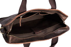 Handcrafted Vintage Style Genuine Leather Mens Briefcase, Messenger Bag, Laptop Bag - itechitrek