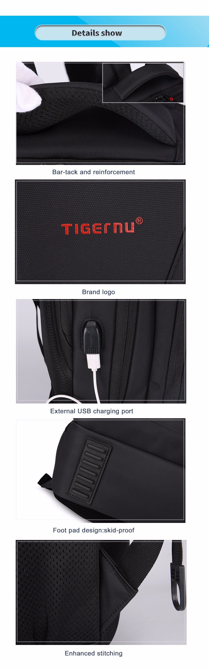 Stylish Sleek Professional Laptop Backpack with External USB Port