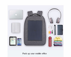 SOLAR CHARGED -  Solar Power External USB charging Laptop Backpack