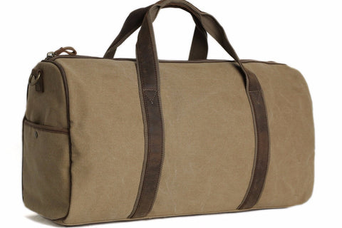 Handcrafted Waxed Canvas Duffle Bag Travel Bag Holdall Luggage Bag Overnight Bag - itechitrek