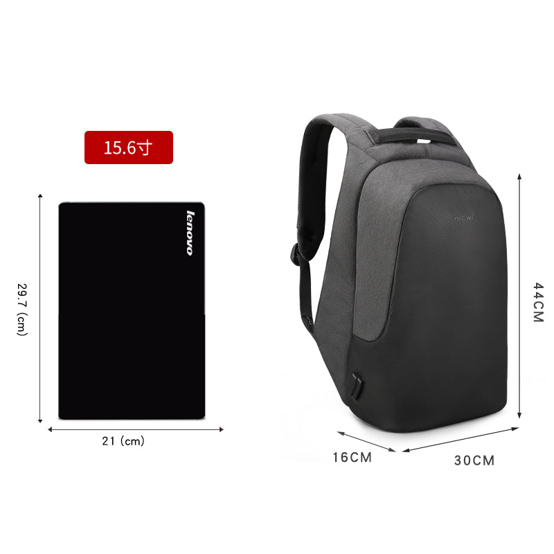 USB Backpack with Oxford and PU details - Urban styling
