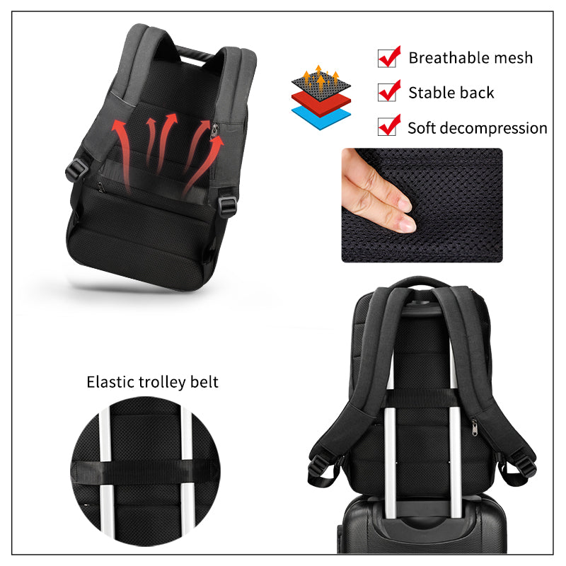 FASHION CHARGED - Sleek urban backpack water-resistant protection