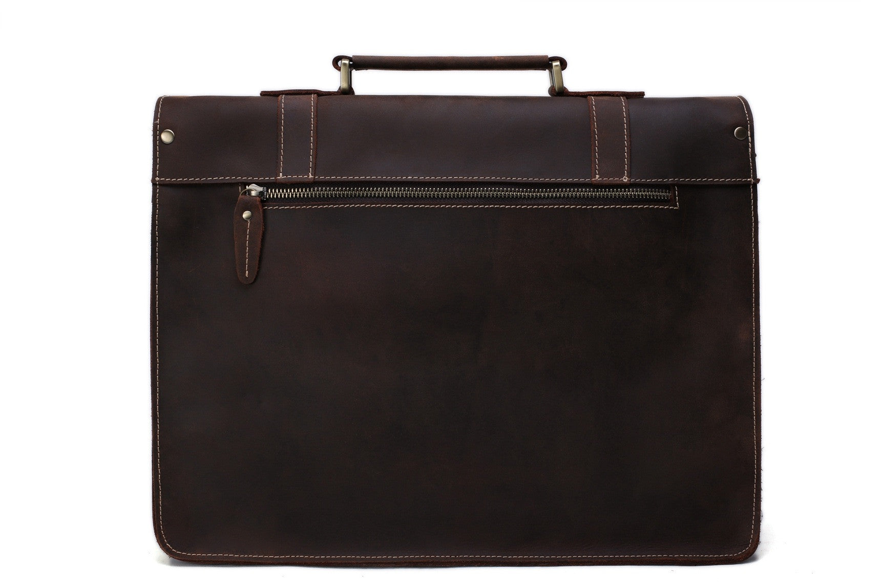 Vintage Style Natural grain Leather Men's Briefcase - itechitrek
